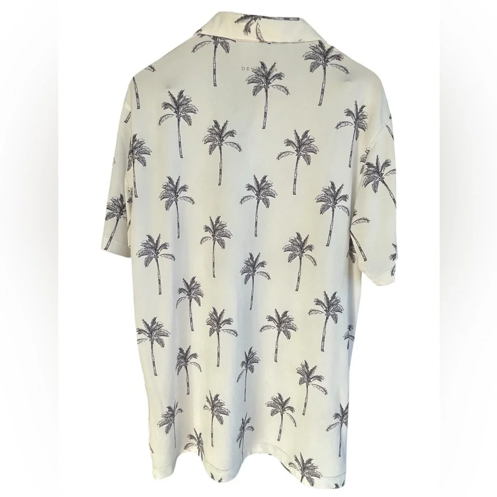 🖤⛳️NWOT DEVEREUX golf polo shirt size L in cool palm tree pattern in black/white - Picture 5 of 5